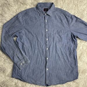 UnTuckit Denim Button Down Shirt Long Sleeved Size XL 100% Cotton